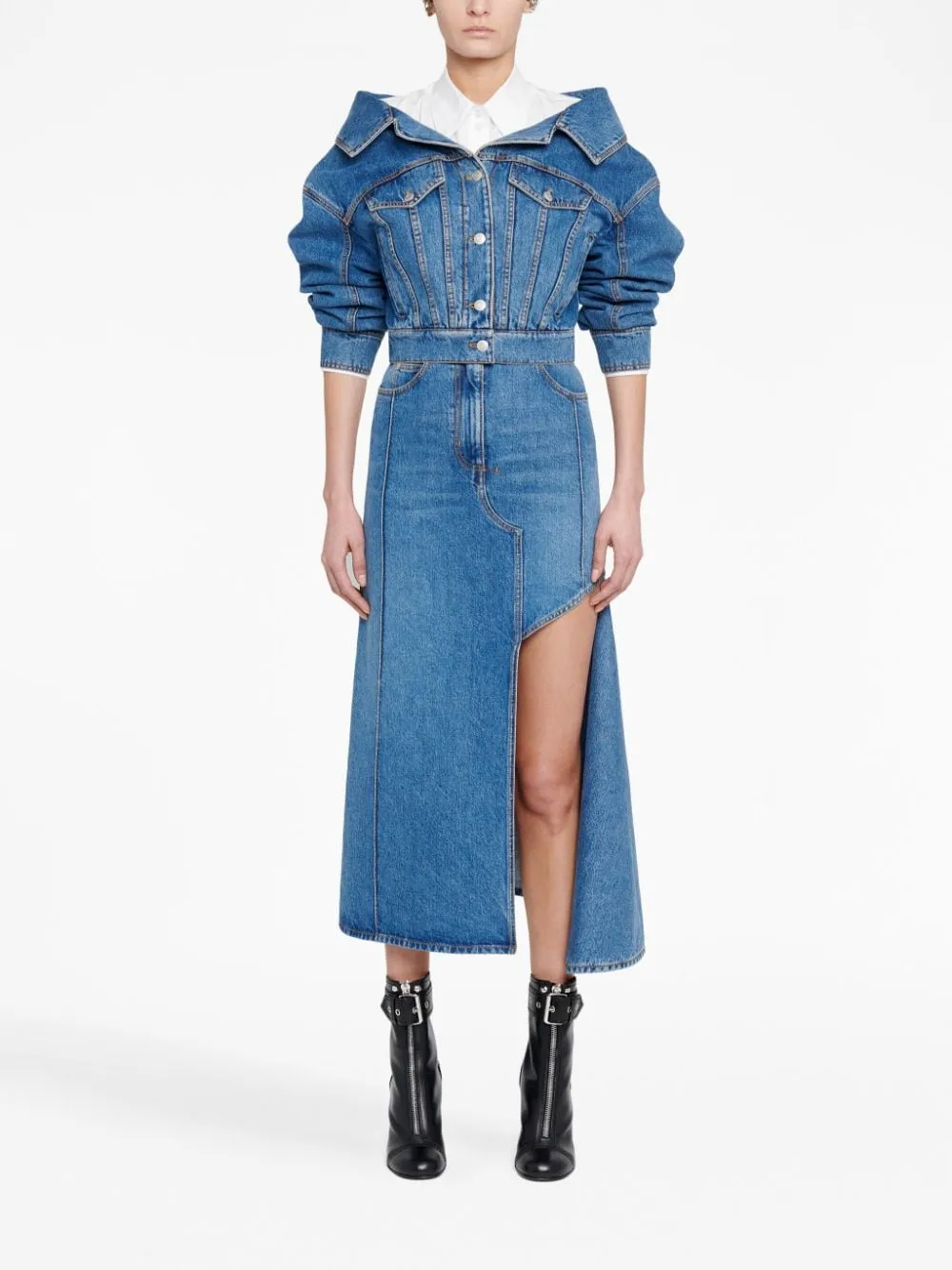 Alexander McQueen    Alexander Mc Queen Denim Midi Skirt